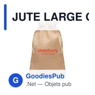 JUTE LARGE Grand sac cadeau en jute 30x47 cm - Miniature 3