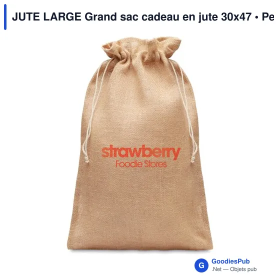 JUTE LARGE Grand sac cadeau en jute 30x47 cm - Image 3