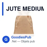 JUTE MEDIUM Sac cadeau moyen en jute - Miniature 1