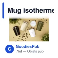 Mug isotherme personnalisable en acier inoxydable recyclé avec logo - Miniature 12