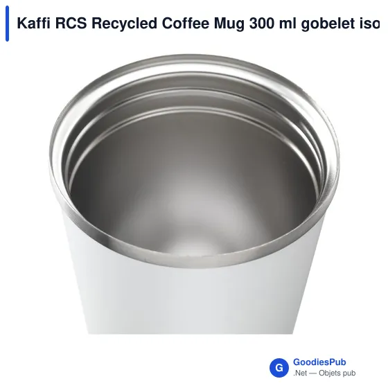 Mug isotherme personnalisable en acier inoxydable recyclé avec logo - Image 4