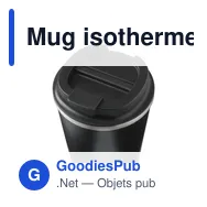 Mug isotherme personnalisable en acier inoxydable recyclé avec logo - Miniature 9