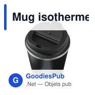 Mug isotherme personnalisable en acier inoxydable recyclé avec logo - Miniature 10