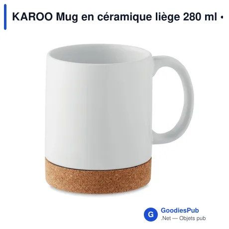 KAROO Mug en céramique liège 280 ml