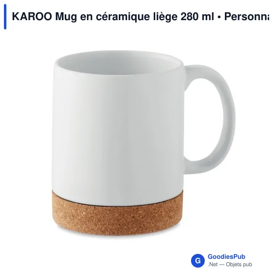 KAROO Mug en céramique liège 280 ml - Image 1