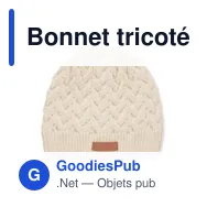 Bonnet tricoté personnalisable avec logo pour entreprises - Miniature 1