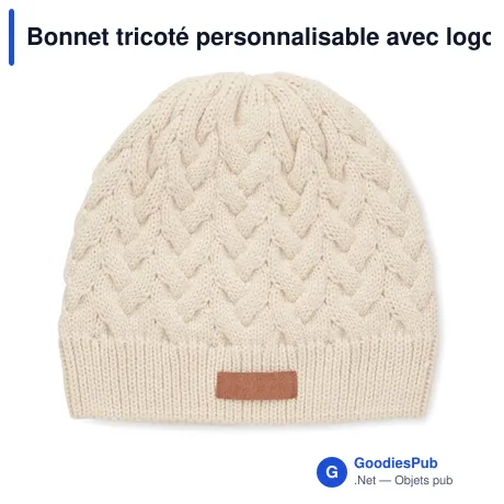 Bonnet tricoté personnalisable avec logo pour entreprises