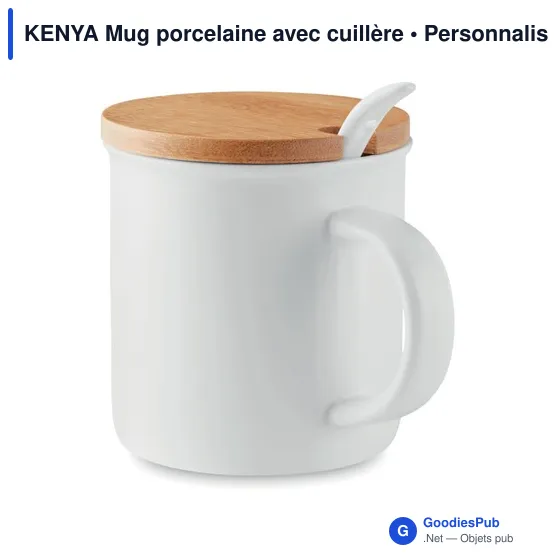 KENYA Mug porcelaine avec cuillère - Image 1
