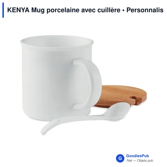 KENYA Mug porcelaine avec cuillère - Image 3
