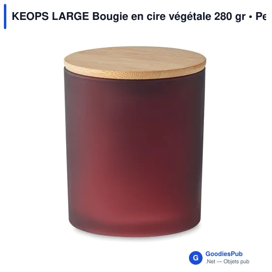 KEOPS LARGE Bougie en cire végétale 280 gr - Image 2