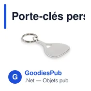Porte-clés personnalisable en aluminium KEPAD avec logo - Miniature 1