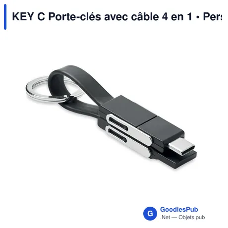 KEY C Porte-clés avec câble 4 en 1