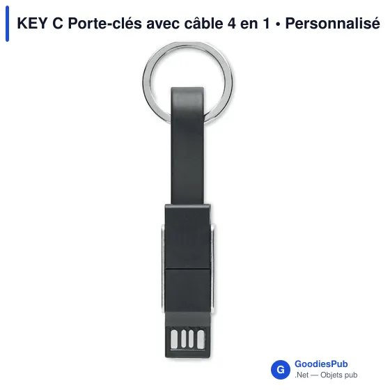 KEY C Porte-clés avec câble 4 en 1 - Image 2