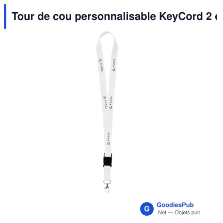 Tour de cou personnalisable KeyCord 2 cm avec logo