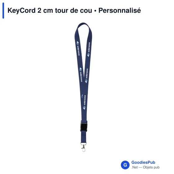 Tour de cou personnalisable KeyCord 2 cm avec logo - Image 11