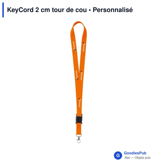 Tour de cou personnalisable KeyCord 2 cm avec logo - Image 12