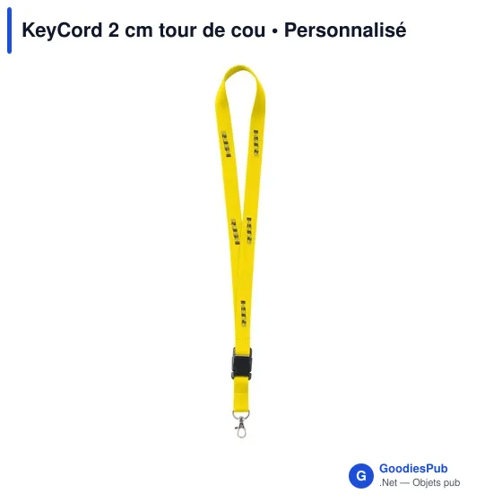 Tour de cou personnalisable KeyCord 2 cm avec logo - Image 13