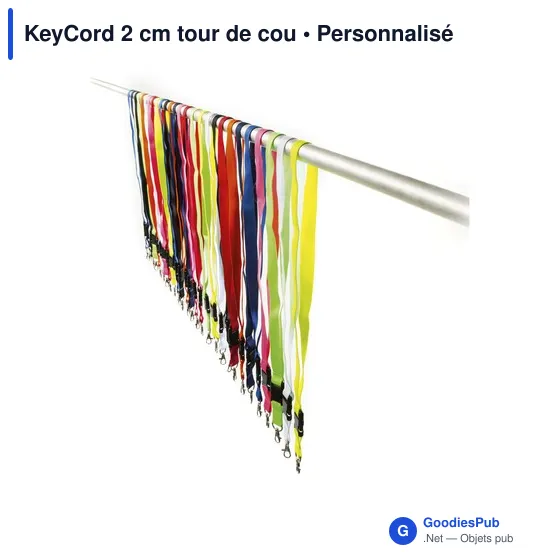 Tour de cou personnalisable KeyCord 2 cm avec logo - Image 14