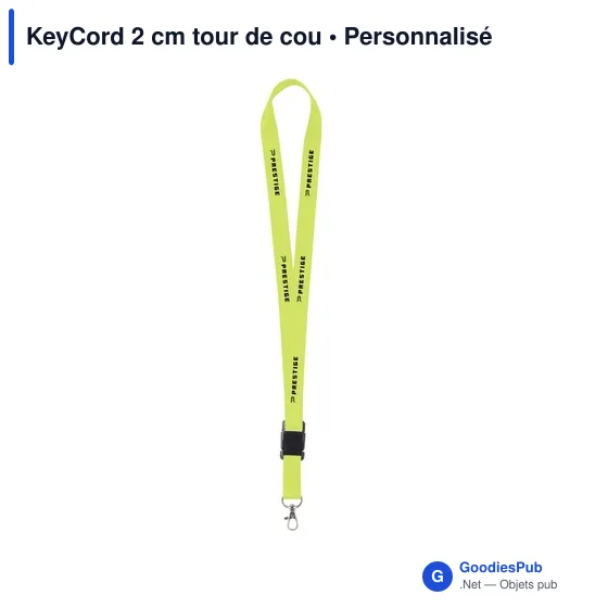 Tour de cou personnalisable KeyCord 2 cm avec logo - Image 15