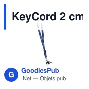 Tour de cou personnalisable KeyCord 2 cm avec logo - Miniature 16