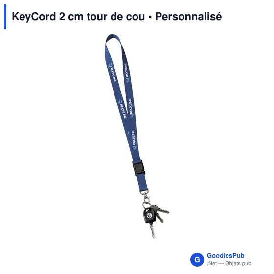 Tour de cou personnalisable KeyCord 2 cm avec logo - Image 16