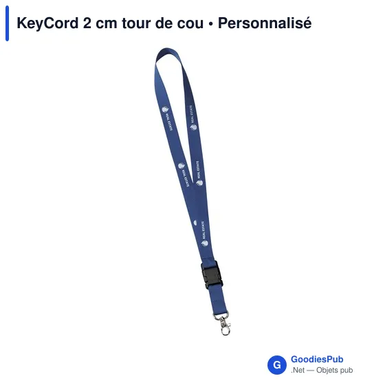 Tour de cou personnalisable KeyCord 2 cm avec logo - Image 17