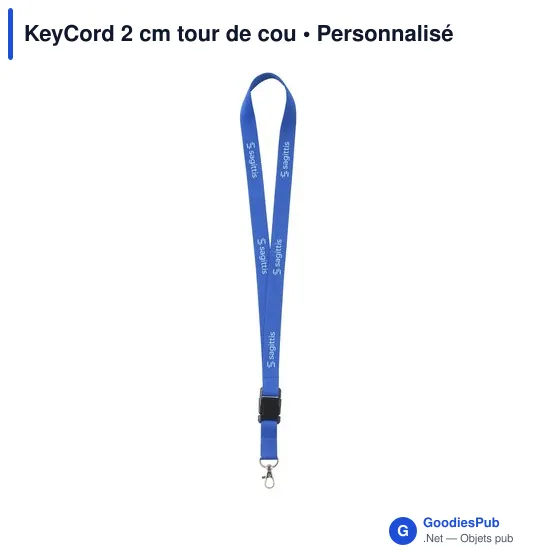 Tour de cou personnalisable KeyCord 2 cm avec logo - Image 18