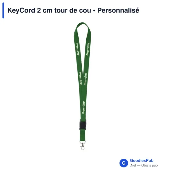 Tour de cou personnalisable KeyCord 2 cm avec logo - Image 20