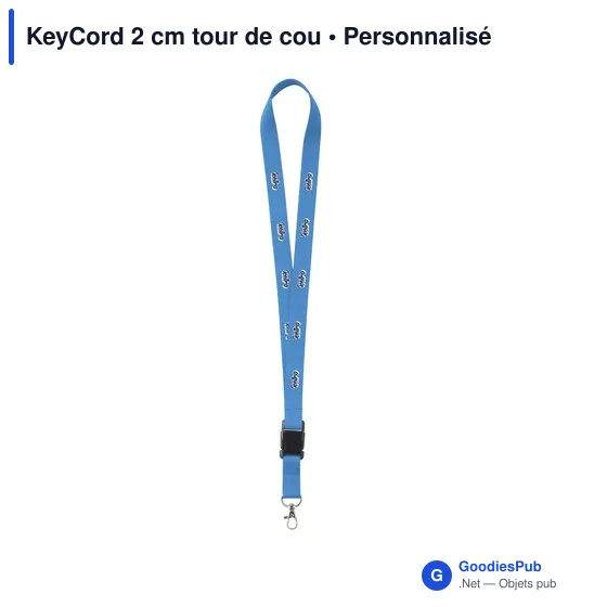 Tour de cou personnalisable KeyCord 2 cm avec logo - Image 3