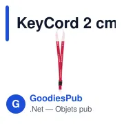Tour de cou personnalisable KeyCord 2 cm avec logo - Miniature 5