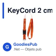 Tour de cou personnalisable KeyCord 2 cm avec logo - Miniature 6