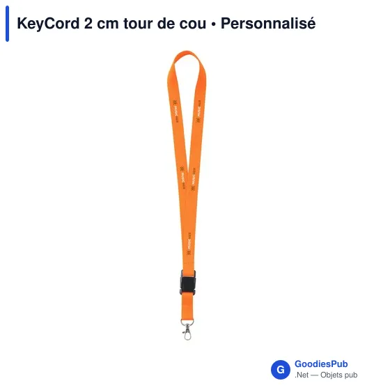 Tour de cou personnalisable KeyCord 2 cm avec logo - Image 7