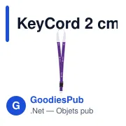 Tour de cou personnalisable KeyCord 2 cm avec logo - Miniature 8
