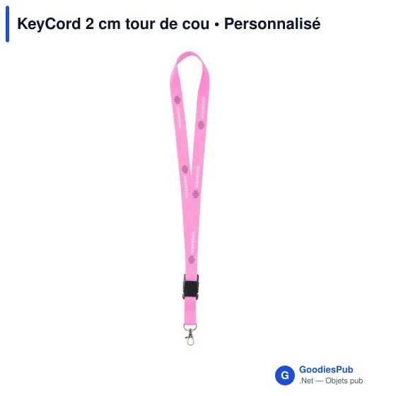 Tour de cou personnalisable KeyCord 2 cm avec logo - Image 9