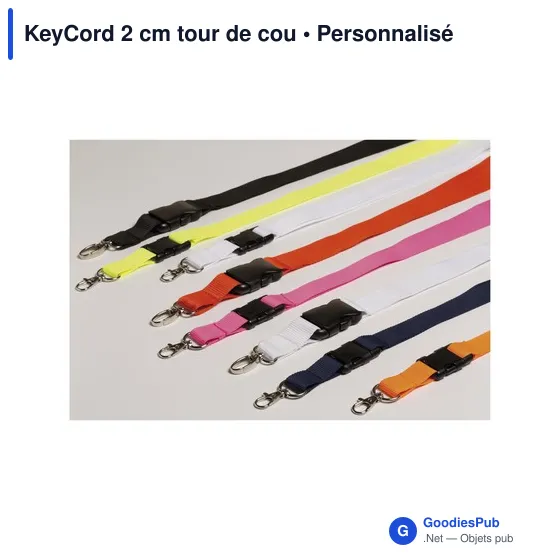 Tour de cou personnalisable KeyCord 2 cm avec logo - Image 10