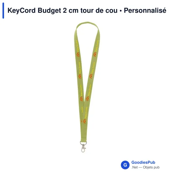Lanyard personnalisable KeyCord Budget 2 cm avec logo - Image 11
