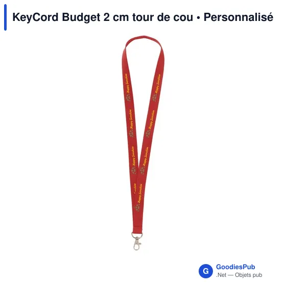 Lanyard personnalisable KeyCord Budget 2 cm avec logo - Image 6