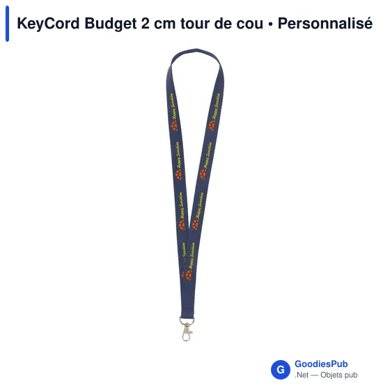 Lanyard personnalisable KeyCord Budget 2 cm avec logo - Image 8