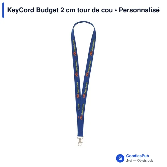 Lanyard personnalisable KeyCord Budget 2 cm avec logo - Image 10