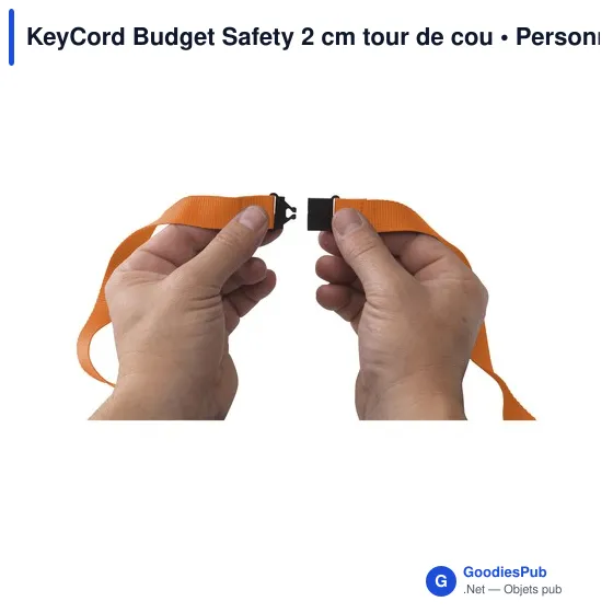 Lanyard personnalisable KeyCord Budget Safety avec logo - Image 2