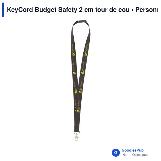 Lanyard personnalisable KeyCord Budget Safety avec logo - Image 11