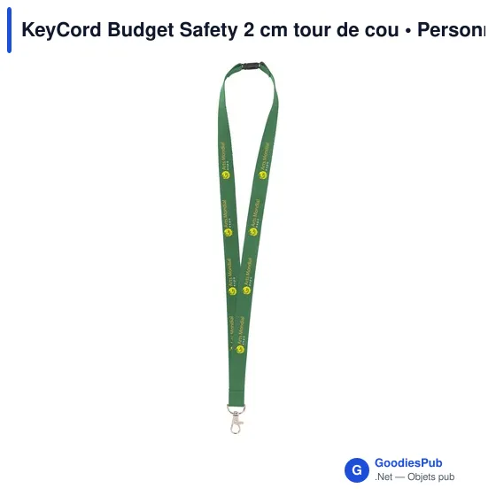 Lanyard personnalisable KeyCord Budget Safety avec logo - Image 3