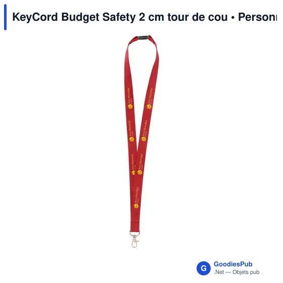 Lanyard personnalisable KeyCord Budget Safety avec logo - Image 5