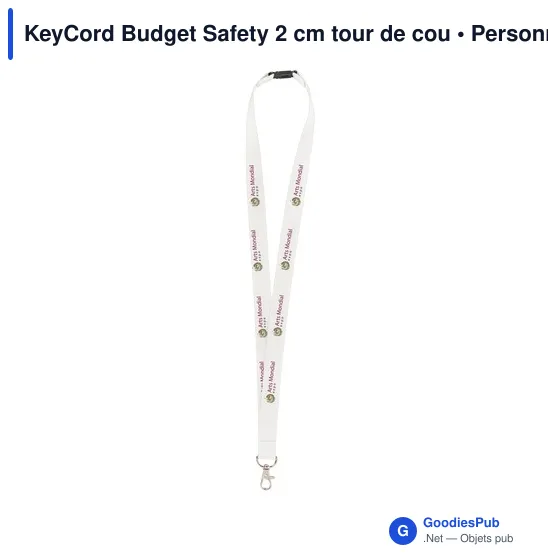 Lanyard personnalisable KeyCord Budget Safety avec logo - Image 7