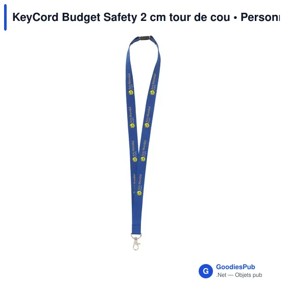 Lanyard personnalisable KeyCord Budget Safety avec logo - Image 9