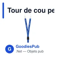 Tour de cou personnalisable KeyCordSafety avec logo - Miniature 2