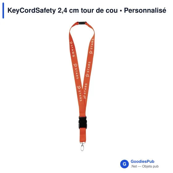 Tour de cou personnalisable KeyCordSafety avec logo - Image 5