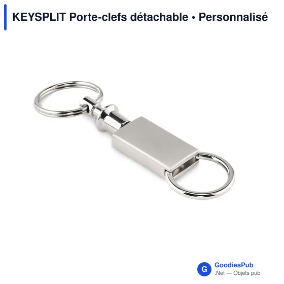 Porte-clés détachable personnalisable avec logo - Goodies entreprise - Image 1