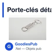 Porte-clés détachable personnalisable avec logo - Goodies entreprise - Miniature 3