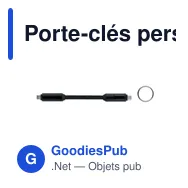 Porte-clés personnalisable avec câble de charge KEYSTO pour logo - Miniature 11